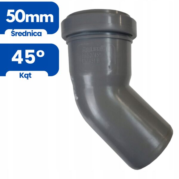 ABWASSER-KRÜMMER FI 50/45 PVC KRÜMMER PP GRAU – Bild 2