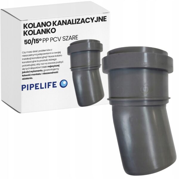 ABWASSER-KRÜMMER FI 50/15 PVC KRÜMMER PP GRAU