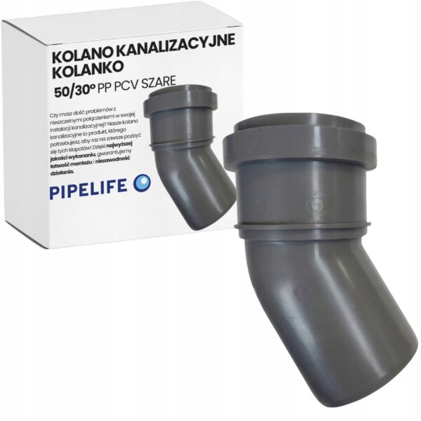 ABWASSER-KRÜMMER FI 50/30 PVC KRÜMMER PP GRAU