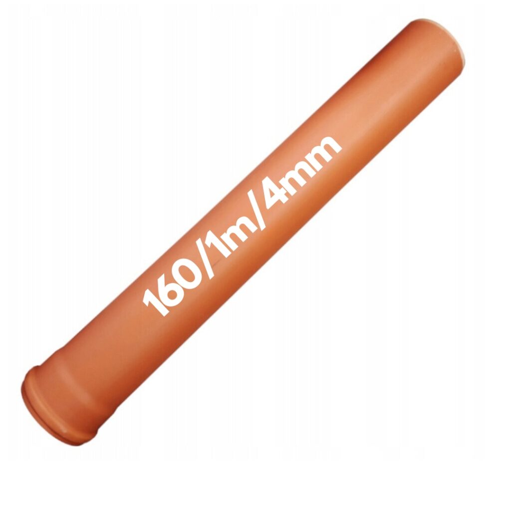 PVC Abwasserrohr DN160 1m SN4 - Premium Kanalrohr 4,0mm Wandstärke für externe Abwasserleitungen