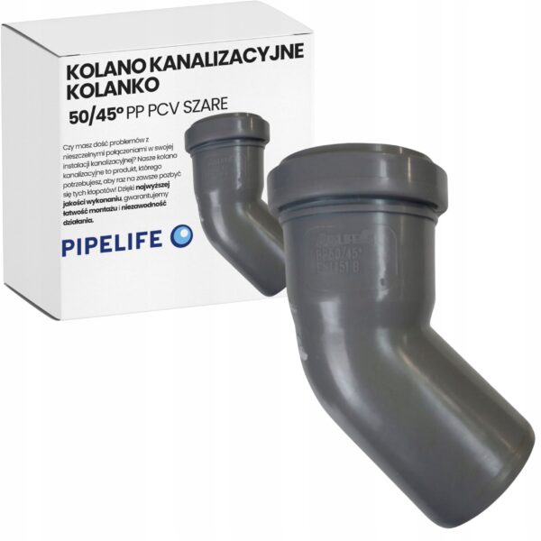 ABWASSER-KRÜMMER FI 50/45 PVC KRÜMMER PP GRAU