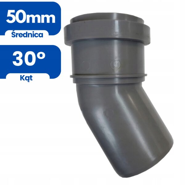ABWASSER-KRÜMMER FI 50/30 PVC KRÜMMER PP GRAU – Bild 2