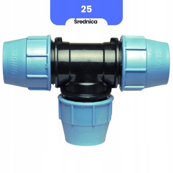 T-Stück für Wasseranschluss PE 25 - UNIDELTA – Bild 2