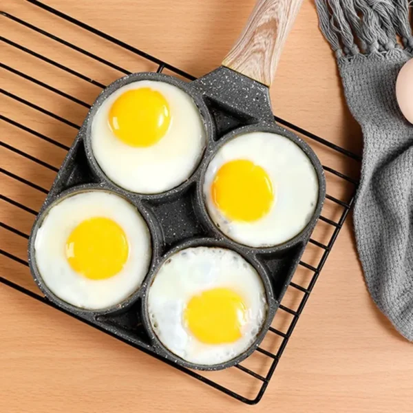 Antihaft Eierpfanne mit 2/4 Löchern - Professionelle Omelettpfanne für perfekte Frühstückseier – Bild 3
