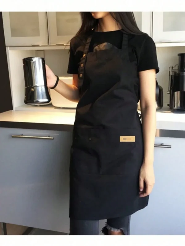 Professionelle Canvas Schürze - Wasserdicht & Ölabweisend für Küche, Gastronomie & Salon – Bild 2