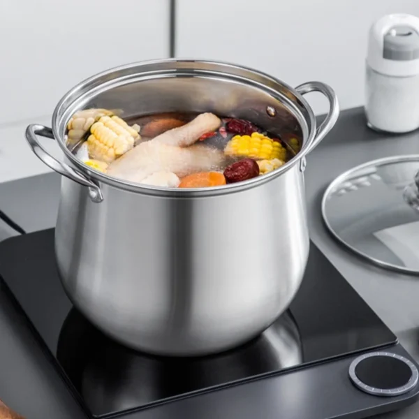 Großer Edelstahltopf - Premium Suppentopf für Eintöpfe, Suppen und mehr - Robust & Pflegeleicht – Bild 5