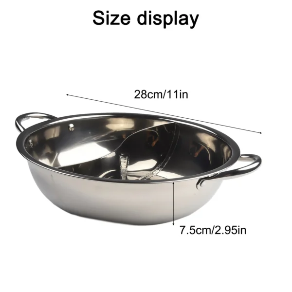 Doppel-Hotpot Edelstahl 28/30cm - Geteilter Suppentopf für Induktion & Gas - Asiatisches Fondue – Bild 5