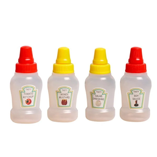 Mini Saucenflaschen 4er Set - Tragbare Gewürzbehälter für Lunchbox und Picknick – Bild 5