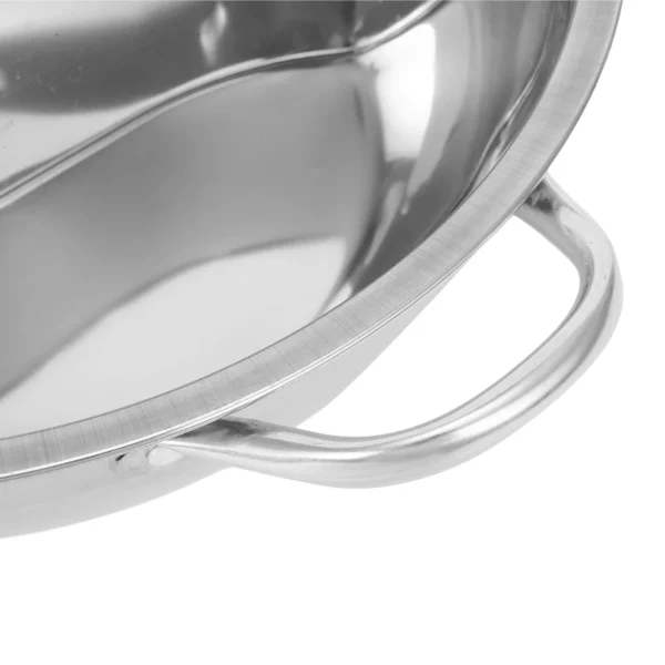 Doppel-Hotpot Edelstahl 28/30cm - Geteilter Suppentopf für Induktion & Gas - Asiatisches Fondue – Bild 3