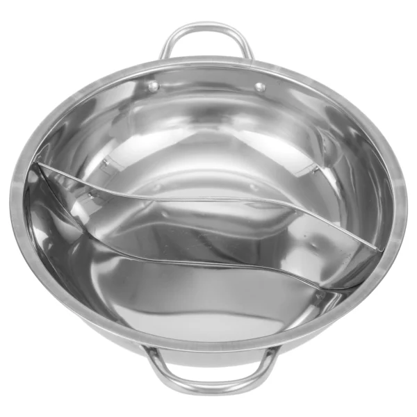 Doppel-Hotpot Edelstahl 28/30cm - Geteilter Suppentopf für Induktion & Gas - Asiatisches Fondue – Bild 4