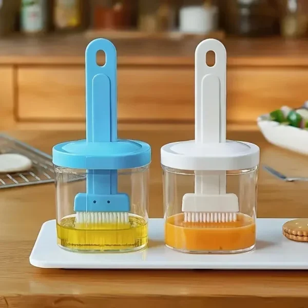 Silikon Ölspender mit Pinsel 2in1 - Praktische Ölflasche für Küche & Grill – Bild 3
