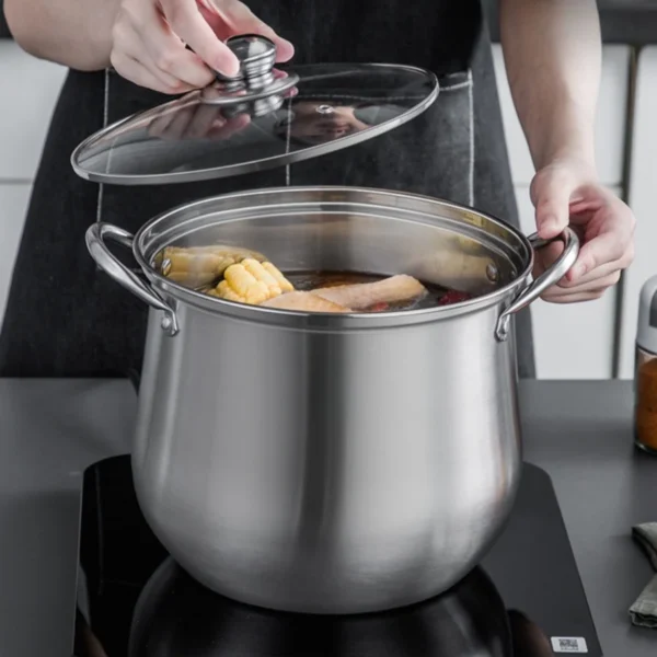 Großer Edelstahltopf - Premium Suppentopf für Eintöpfe, Suppen und mehr - Robust & Pflegeleicht – Bild 6