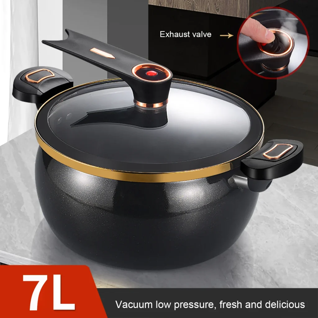 Schnellkochtopf 7L - Multifunktionaler Antihaft Druckkochtopf 26cm für Induktion und Gas